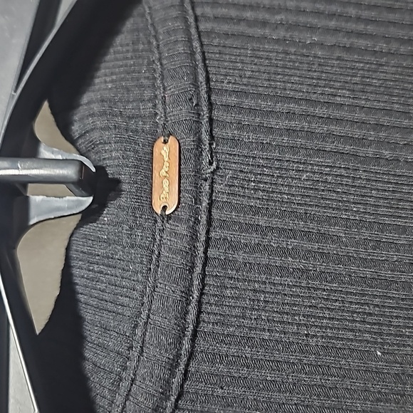 Free People Black Skater Dress Ribbed Scoop Neck Short Sleeves XS - Picture 4 of 7